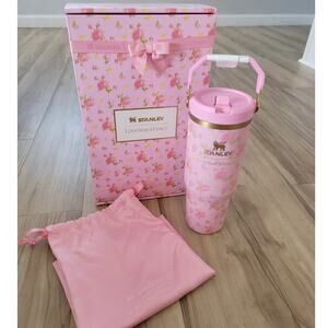 NWT Stanley 1913 x LoveShackFancy IceFlow™ Flip Straw Tumbler 30oz IBEZIA SUNSET